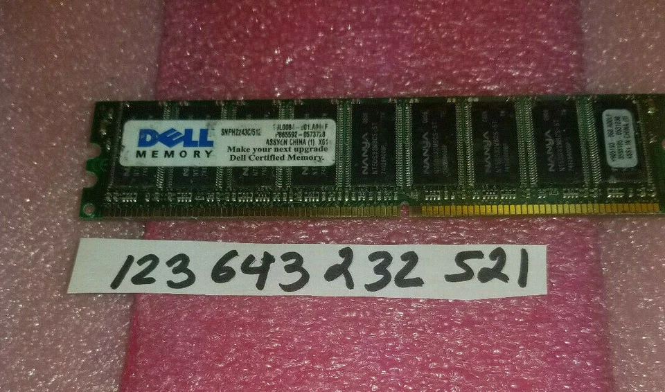  Dell SNPH2243C/512 512MB PC3200 DDR SDRAM ECC 184 pin 2.5V 400MHz ... - Image 1 of 1