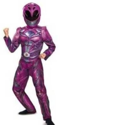 Power Ranger Halloween Costume 7/8 Purple Jumpsuit, Mask 2 Pc Girls - Image 1 of 4