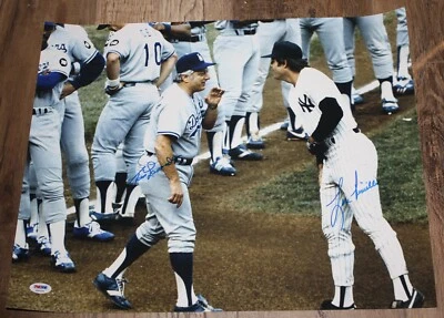 TOMMY LASORDA Los Angeles Dodgers HOF & LOU PINIELLA NYY Signed Photo 16x20 PSA - Image 1 of 3