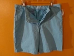 IZOD "SALTWATER" MEN'S KHAKI FLEX FLAT-FRONT GOLF SIZE : 36w  TURQUOISE SHORTS✨ - Picture 1 of 12
