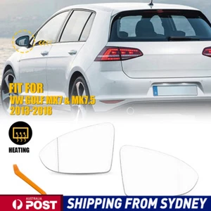 2X Right Left Mirror Glass for VW GOLF MK7 MK7.5 2013-18 w/ Heated Convex Base - Picture 1 of 11