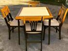 Stakmore Vintage Mid Century Urn Back Folding Table and Chairs  Vinyl