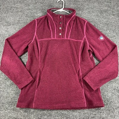 KUHL Sweatshirt Womens Medium Purple Long Sleeve 1/4 Snap Outdoor Hiking Casual Foto 1 de 4