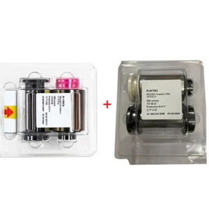Kit Ribbon & Film For NISCA PR-C201 PR5002-R4C YMCK PR5002-RI1 -500 Prints - Picture 1 of 4