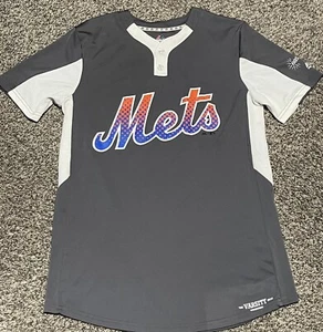 Majestic New York Mets 2 Button Cool Baseball Jersey Mens Medium Team Pierson #6 - Picture 1 of 3