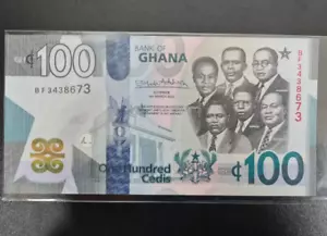 2022 Ghana 100 Cedi BANKNOTE CURRENCY UNC - Picture 1 of 2