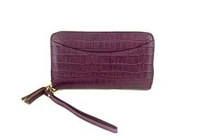 Power Pochette Leather Wallet with RFID and Built In 3000mAh Power Bank Purple - Picture 1 of 3