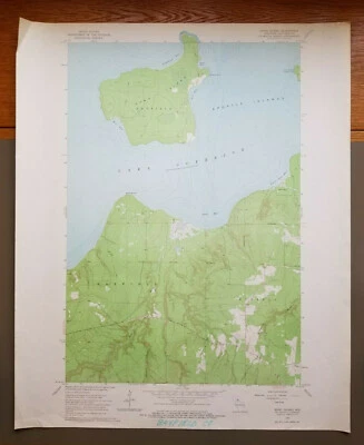 Оригинальная винтажная топографическая карта Sand Island, Wisconsin 1964 USGS 27 дюймов x 22 дюйма - Изображение 1 из 4