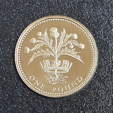 1989 Proof £1 Scottish Thistle Royal Diadem Scarce Unmarked FDC (Fleur de Coin)