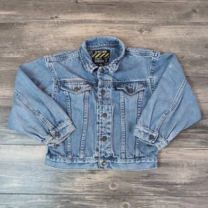 Vintage Big Rock Canyon Denim Jean Jacket Youth Size 8 Light Wash Kids Western - Picture 1 of 8