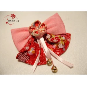 Traditional Sakura Hair Clip for Kimono Accessory Bowknot Bell Cute Girl Hairpin - Picture 1 of 4