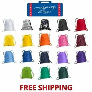 Liberty Bags - Drawstring Pack with DUROcord - 8881 Backpack Bag Sack Gym Sports - Picture 1 of 22