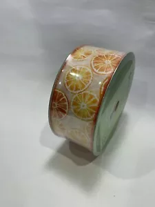 Member's Mark Premium Wired Ribbon 2.5” 50 Yds Lemons And Oranges - Picture 1 of 3