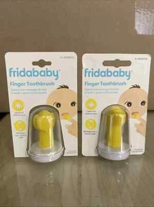Frida Baby Double Sided Finger Toothbrush Manual Yellow *3+ Months* 2 Pack - Picture 1 of 2