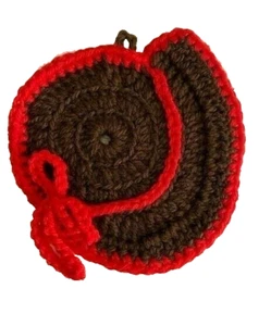 Decorative Crocheted Brown Bonnet Potholder  - Picture 1 of 2