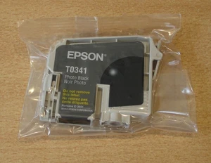 GENUINO EPSON T0341 TO341 Foto Cartucho Negro Tinta ORIGINAL CAMALEÓN para R2100 - Imagen 1 de 4