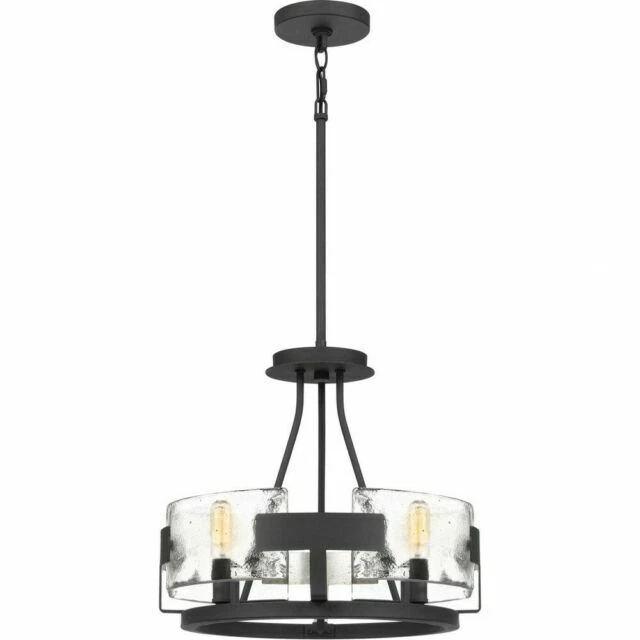 Quoizel Stratum STM1716BA 4-Bulb Semi-Flush Chandelier - Royal Ebony