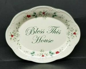 PFALTZGRAFF "WINTERBERRY" 10" BLESS THIS HOUSE PLATE - PERFECT! - Picture 1 of 5