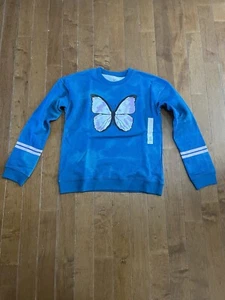 SO Favorite Crewneck Teal with Purple Butterfly Sweatshirt Girl XL - Picture 1 of 8