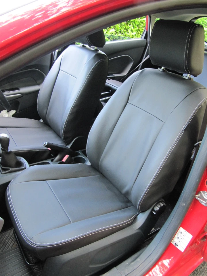 FORD FIESTA EDGE BLACK LEATHERETTE CAR SEAT COVERS - High Quality - Imagem 1 de 4