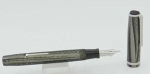 Esterbrook J Transitional Grey w/Stripe Jewel Fountain Pen - 9668 M Nib - 1940's - Picture 1 of 6