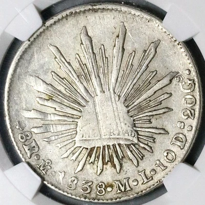 1838-Mo ML NGC XF 40 Mexico 8 Reales Cap Rays Scarce Silver Coin (25092701C) - Image 1 of 4
