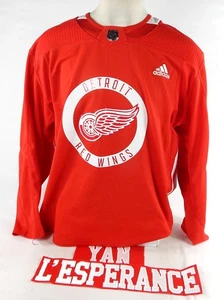 Camiseta deportiva de práctica usada de Detroit Red Wings Chase Leferbvre #67 Yan Lesperance - Imagen 1 de 12
