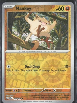 Mankey 098/191 Sv08: Surging Sparks Reverse Holo - Image 1 of 2