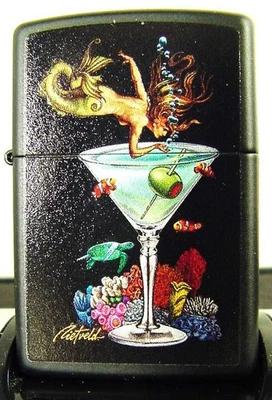 2021 РУСАЛКА ПОГРУЖЕНИЕ В МАРТИНИ СТЕКЛА МОЛНИИ ЗАЖИГАЛКА НОВЫЙ И ZIPPO КОРОБКА - Изображение 1 из 4