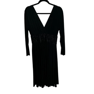 JS Boutique V Neck Knee Length Cocktail Dress Grunge Dark Romantic Size 4 Black - Image 1 of 4