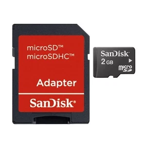 San Disk Mobile microSD microSDHC Card For Mobile Phones 2 GB with SD Adapter - Picture 1 of 3