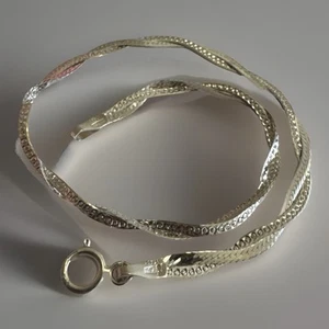 ITALIENISCHES 9kt WEISSGOLD GEFLOCHTENES Kettenarmband komplett gepunzt 7,5" 375 ITALIEN - Bild 1 von 11