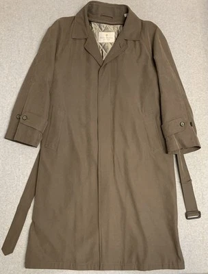 Vintage Bill Blass Mens Trench Coat Mens 40 Wool Liner Academia Old Money - Image 1 of 4