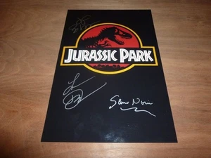Foto firmada por Sam Neill Laura Dern & Jeff Goldblum 12X8 PARQUE JURÁSICO + CERTIFICADO DE AUTENTICIDAD - Imagen 1 de 3