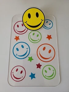 Vintage Acryl Plexiglas buntes Smiley Gesicht Klemmbrett 9,75"t×6"w - Bild 1 von 13