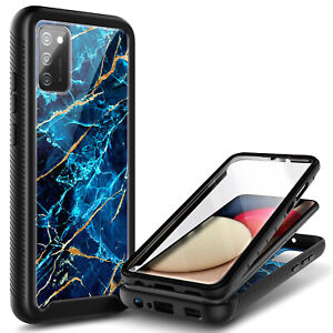 For Samsung Galaxy A03s Case, Full Body Phone Cover + Built-In Screen Protector