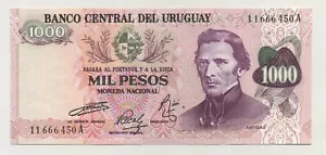 Uruguay 1000 Pesos ND 1974 Pick 52 UNC Uncirculated Banknote - Picture 1 of 2