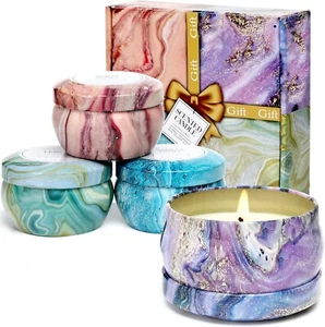 Aromatherapy Tin Candles, Scented Candles Gift Sets 6oz x 4 Pack Strong Fragrant - Picture 1 of 8