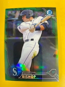 21369 2016 Bowman Chrome Prospects refractor verde Braden Bishop Mariners #11/99 - Imagen 1 de 2