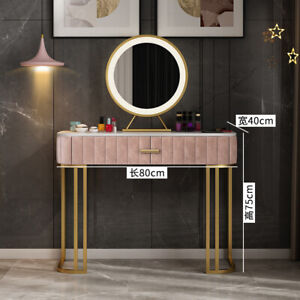 Luxury Modern Dress Make Up Table Set With LED Light Mirror,Drawer & Chair 80CM
