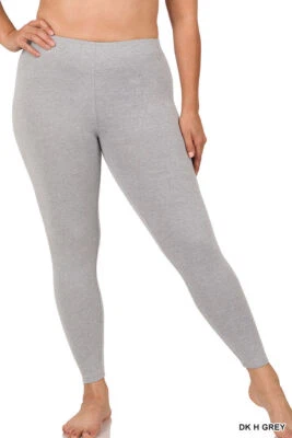 Womens PLUS Size ZENANA Full Ankle Length Leggings Cotton Stretch Pants Yoga - Image 1 of 2