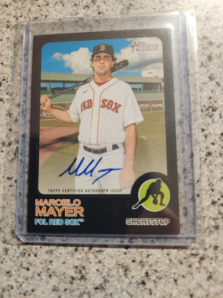 MARCELO MAYER 2022 HERITAGE BLACK AUTOGRAPHED  /50 RED SOX - Image 1 of 1