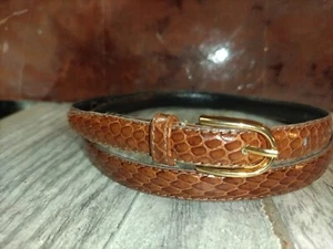 Vintage Cassidy's Dress Belt Wemon's  Leather Snakeskin Size L  35" Length- Mint - Picture 1 of 13