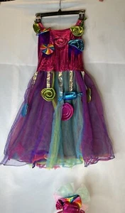 Kids XL Party Dress Rainbow Headband Tulle Fairy Princess Birthday Holiday - Picture 1 of 9