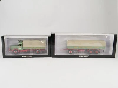 MINICHAMPS Büssing 8000S + Kaessbohrer Rimorchio Tela 1953 Wandt Spedition - Immagine 1 di 4