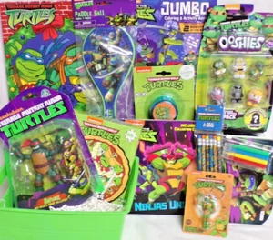 NEW KIDS NINJA TURTLES TOY GIFT BASKET ACTION FIGURE CHRISTMAS PLAY SET - Picture 1 of 1
