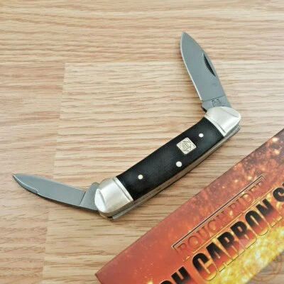 Faca de bolso Rough Ryder canoa lâminas de aço carbono alto cabo G10 preto 1571 - Imagem 1 de 4