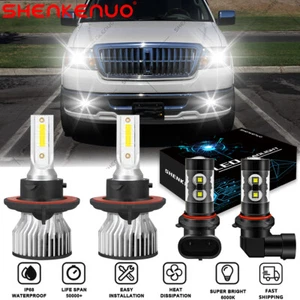 For Lincoln Mark LT 2006 2007 2008 LED Headlight + Fog Light 4PC Bulbs - Picture 1 of 15