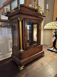 Antique 18th Century George III String Inlay Mahogany Gilt Detail Clock Case - Picture 1 of 12