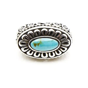 Vintage CFJ Sterling Silver Turquoise Statement Ring Size 6 - Picture 1 of 5